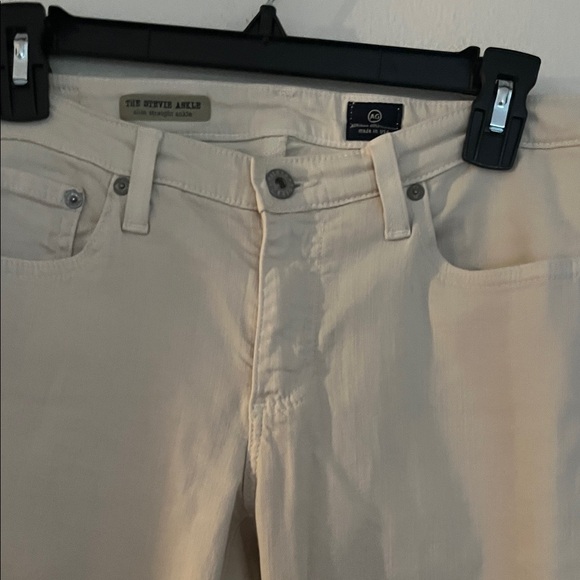 AG Adriano Goldschmied Stevie slim, straight,ankle Women's Cream Jeans. Size 29R - Picture 3 of 7